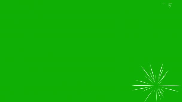 Pohybová Grafika Fireworks Zeleným Pozadím Obrazovky — Stock video