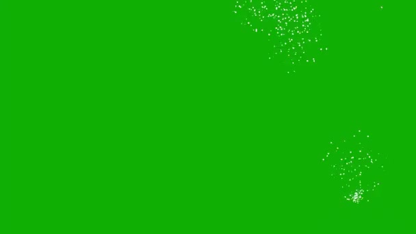 Графика Движения Фейерверка Зеленым Фоном — стоковое видео