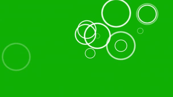Expandierende Weiße Kreise Bewegungsgrafik Mit Grünem Hintergrund — Stockvideo