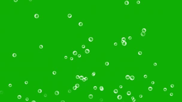 Ascendente Bolle Sapone Grafica Movimento Con Sfondo Schermo Verde — Video Stock