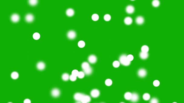 Підвищення Білих Частинок Боке Зеленого Екрану Графіки Руху — стокове відео