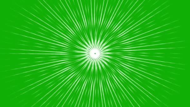 Світлові Промені Ілюзія Руху Графіки Зеленим Екраном Фону — стокове відео