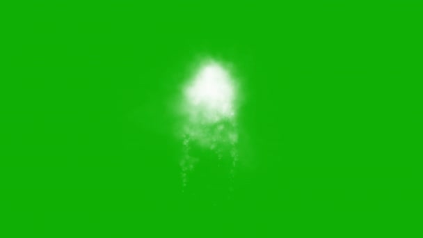 Графика Движения Белого Дыма Зеленым Фоном — стоковое видео