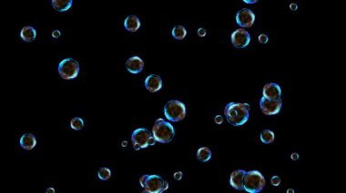 Uçan sabun köpükleri gece arkaplanlı hareket grafikleri