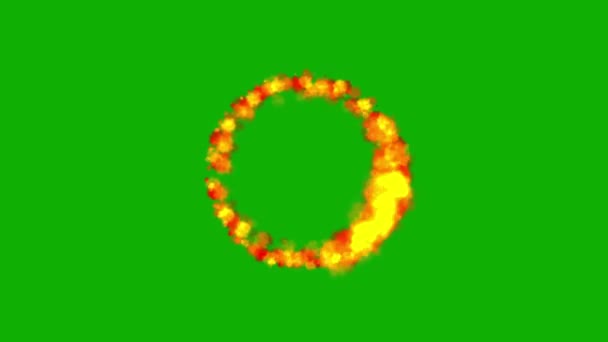 Circling Fire Energy Motion Graphics Green Screen Background — Stock Video