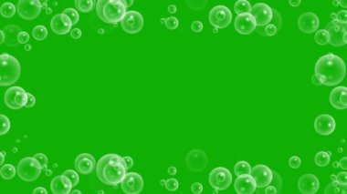 Bubbles frame motion graphics with green screen background
