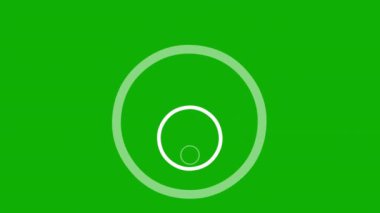 Yeşil ekran arka planına sahip beyaz dairelerin hareket grafikleri genişletiliyor