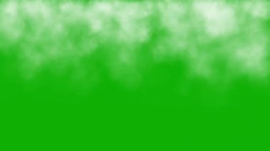 Falling white steam motion graphics with green screen background