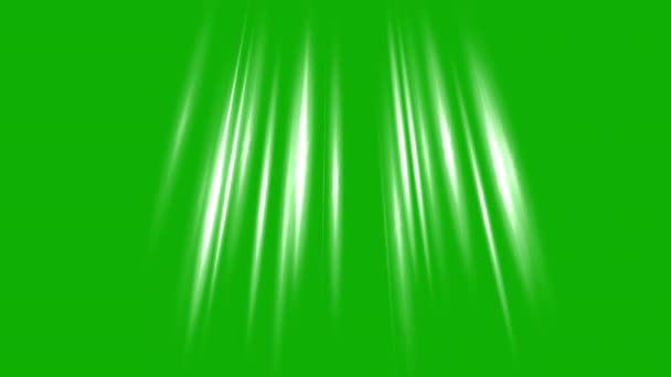 Stralende Lichtstralen Bewegende Graphics Met Groene Achtergrond Scherm — Stockvideo