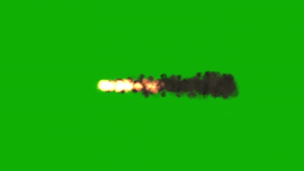緑の画面の背景を持つ火災ストリームのモーショングラフィックス — ストック動画