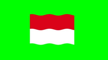 Wavy Indonesia flag motion graphics with green screen background