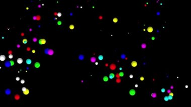 Falling colorful spheres motion graphics with night background