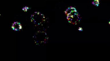 Colorful fireworks motion graphics with night background