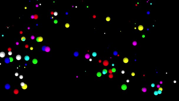 Falling Colorful Spheres Motion Graphics Night Background — Wideo stockowe