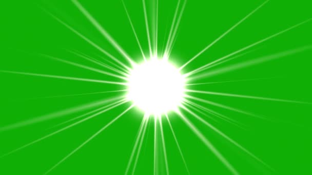 Zářící Hvězda Světelné Paprsky Pohybové Grafiky Zeleným Pozadí Obrazovky — Stock video