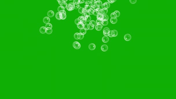 Falling Bubbles Motion Graphics Green Screen Background — Stockvideo