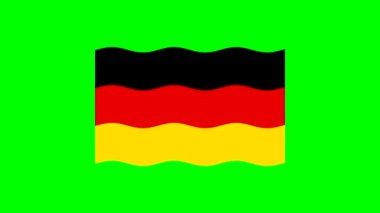 Wavy Germany flag motion graphics with green screen background