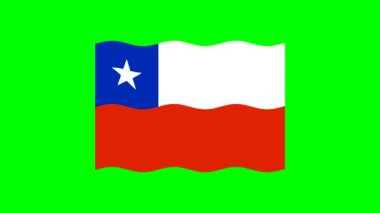 Wavy Chile flag motion graphics with green screen background