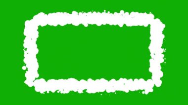 White foam particles frame motion graphics with green screen background 