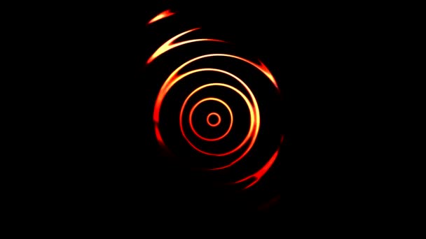 Red Arc Waves Motion Graphics Night Background — Stockvideo