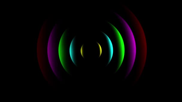 Colorful Arc Waves Motion Graphics Night Background — Stok video