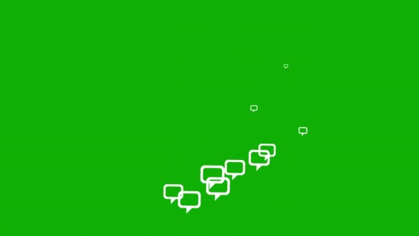 Rising Chat Bubbles Motion Graphics Green Screen Background — 图库视频影像