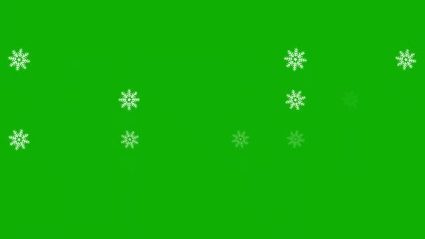 Spinning Snow Flakes Pattern Motion Graphics Green Screen Background — Video