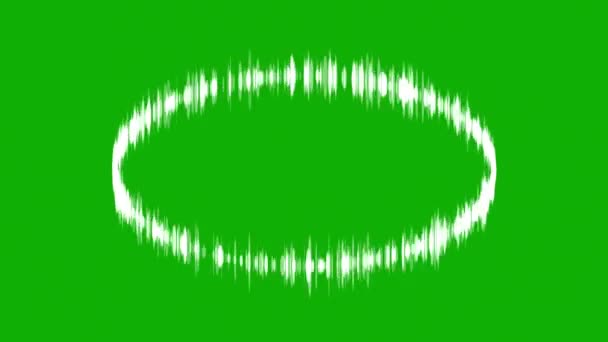 Graphiques de mouvement d'ondes de fréquence circulaires avec fond d'écran vert