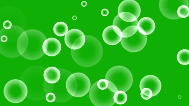 Rozšiřování Bílé Kruhy Pohybové Grafiky Zeleným Pozadím Obrazovky — Stock video