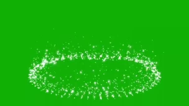 Rising Glitter Particles Circle Motion Graphics Green Screen Background — Stock video