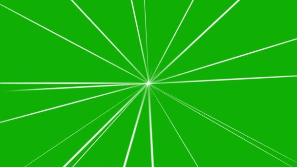Графика Движения Световых Лучей Зеленым Фоном Экрана — стоковое видео