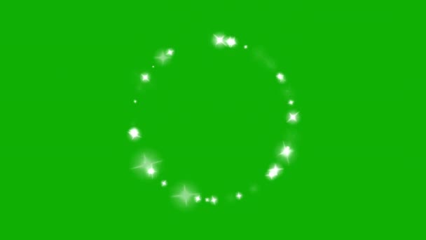 Twinkling Sparks Circle Motion Graphics Green Screen Background — Stock Video