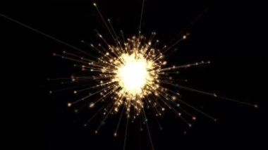 Dönen parlak küre hareket grafikleri ve gece arkaplanı