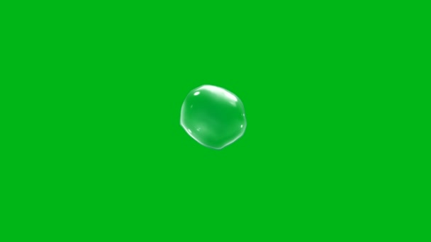 Перемещение Мыльного Пузыря Графики Движения Зеленым Фоном Экрана — стоковое видео