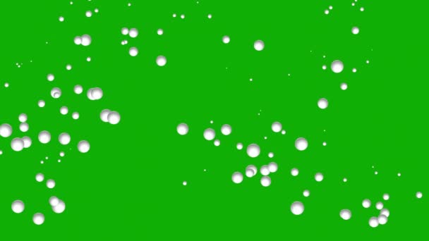 Падіння Білих Сфер Графіки Руху Зеленим Екраном Фону — стокове відео