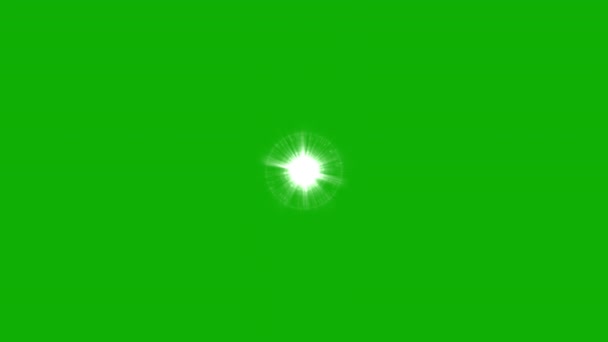 Estrellas Brillantes Rayos Luz Gráficos Movimiento Con Fondo Pantalla Verde — Vídeos de Stock