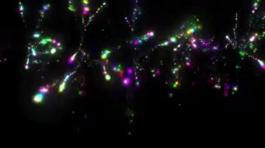 Colorful fireworks motion graphics with night background