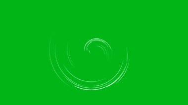 Yeşil ekran arka planına sahip spiral eğriler hareket grafikleri