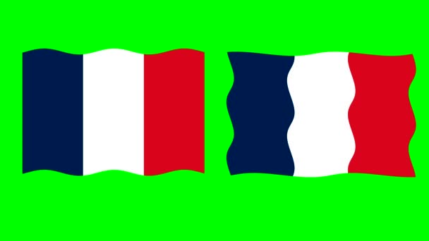 Wellen Frankreich Flagge Bewegungsgrafik Mit Grünem Bildschirm Hintergrund — Stockvideo