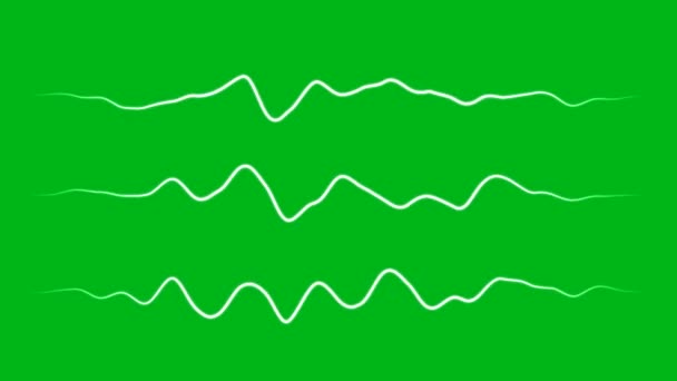 Yeşil Ekran Arka Planlı Frekans Dalgaları Grafikleri — Stok video