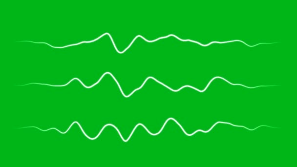 Ondas Frequência Movimento Gráficos Com Fundo Tela Verde — Vídeo de Stock