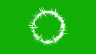 Yeşil ekran arkaplan ile parlayan daire hareketi grafikleri