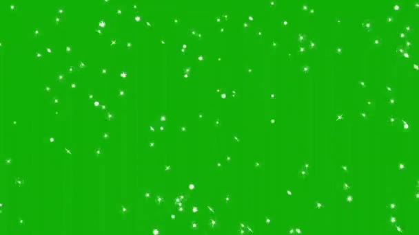Glitter Σωματίδια Ρεύμα Γραφικά Κίνησης Πράσινο Φόντο Οθόνη — Αρχείο Βίντεο
