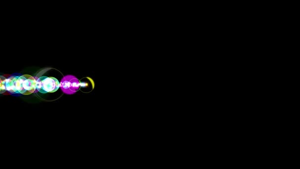 輝く色の粒子が夜の背景とモーショングラフィックスをストリーム — ストック動画