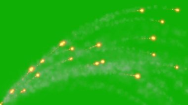 Füzeler yeşil ekran arkaplanlı hareket grafiklerine saldırır