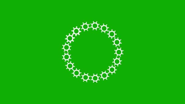 Draaiende Tandwielen Cirkelvormige Patroon Beweging Graphics Met Groene Scherm Achtergrond — Stockvideo