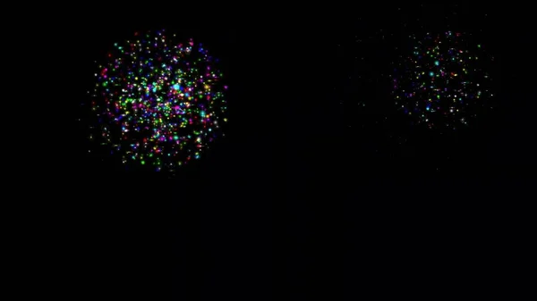 Colorful fireworks with plain black background