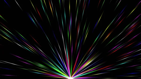 Colorful Light Streaks Plain Black Background — Stock Photo, Image