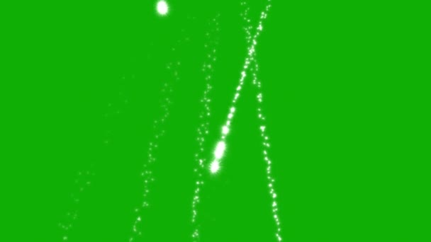 Falling Sparkles Stream Motion Graphics Green Screen Background — Stock Video