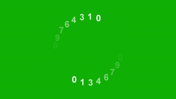 Draaiende Digitale Nummers Bewegende Graphics Met Groene Achtergrond Scherm — Stockvideo
